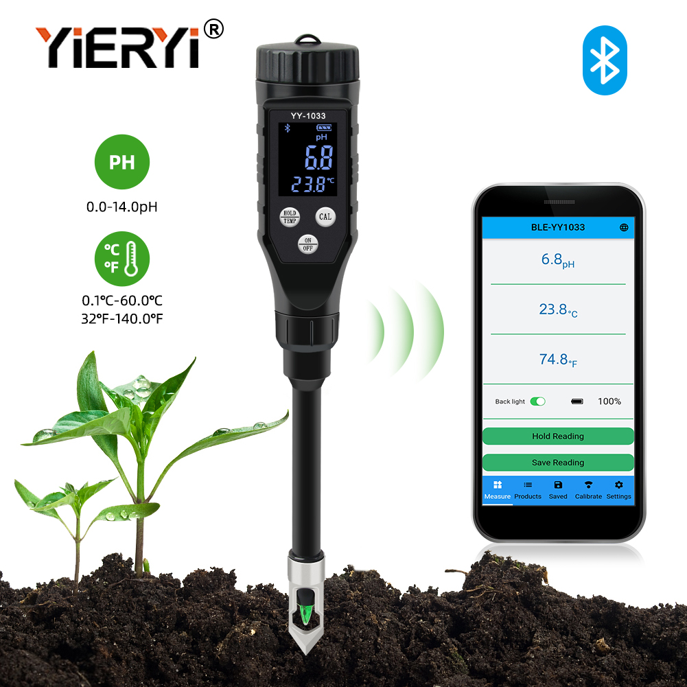 Smart Garden Domes - Yieryi Meteran Suhu PH Tanah Bluetooth