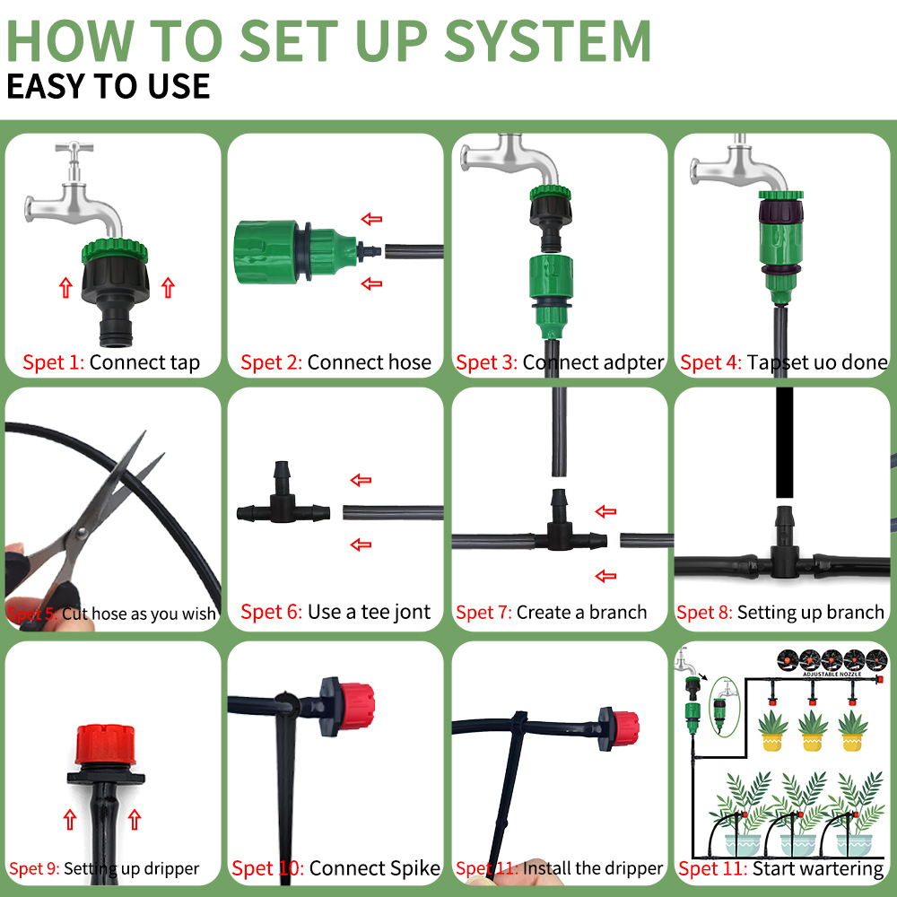 Sistem irigasi tetes mikro por - Smart Garden Technology ulasan dan harga