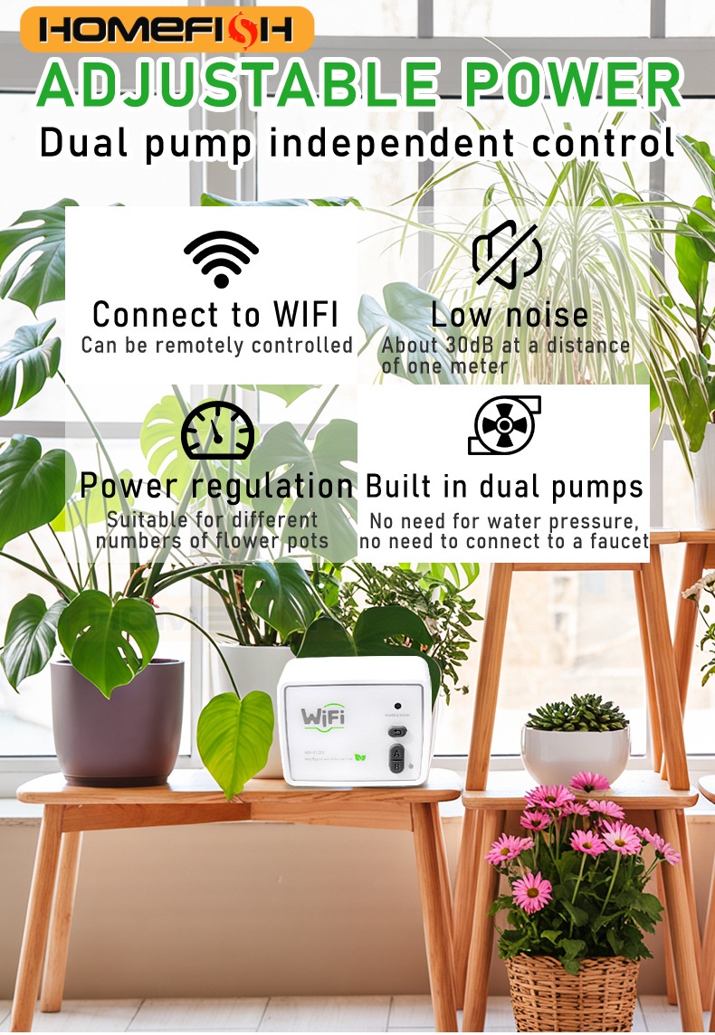 HOMEFISH WIFI Smart Dual Pump  - Smart Garden Domes ulasan dan harga
