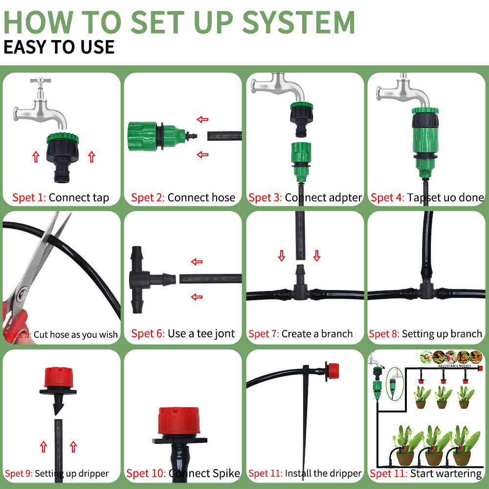 Sistem irigasi tetes mikro por - Smart Garden Technology ulasan dan harga
